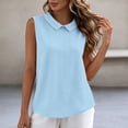 thumbnail image 2 of Kezqiaxn Tops for Women Summer Sleeveless Collared Work Button Up Shirt Business Dressy Work Blouses Fashion Clothing, 2 of 7