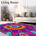 thumbnail image 2 of ODIKA 2'x3' Machine Washable Non-Slip Area Rug, Kaleidoscope Burst Waterproof with Radiant Sunburst High Traffic Rug, Orange, 703725, 2 of 7