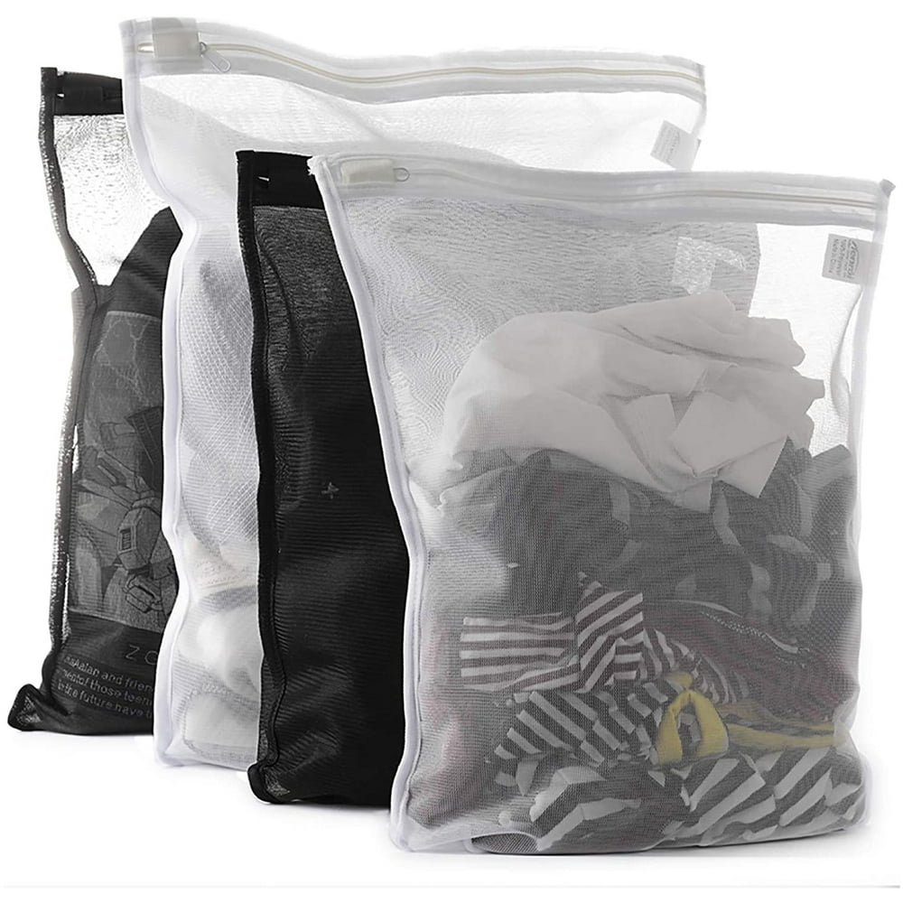 4 Pack (2 Large & 2 Medium) Delicates Laundry Bags, Bra Fine Mesh Wash ...