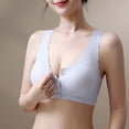 thumbnail image 5 of NIEWTR Front Closure Bras for Women No Underwire Comfortable Full Coverage Front Closure Bralettes Wireless Wirefree Everyday Bras Complexion(Light Blue,3XL), 5 of 9