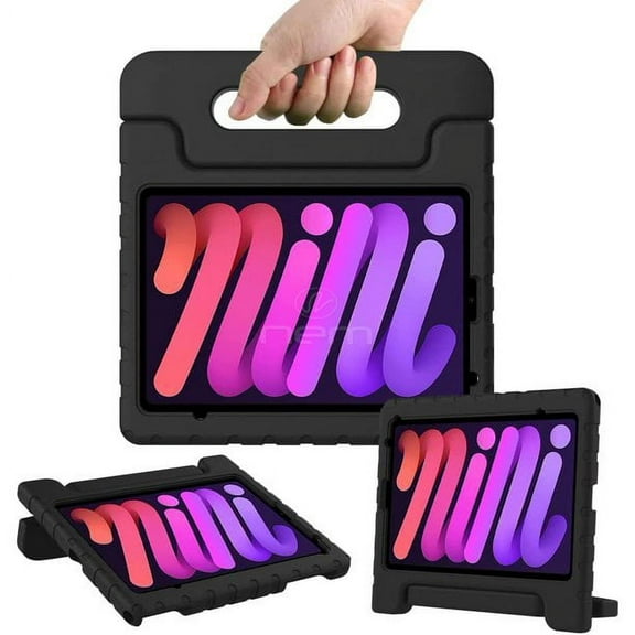 For Apple iPad Mini 6th Gen 8.3 inch 2021 / A2567 / A2568 / A2569 Shockproof Light Weight Kids Friendly Foam Handle Case Black