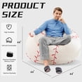 thumbnail image 2 of XIECUVA Bean Bag Chair for Adults, High-Rebound Memory Foam Beanbag Chairs with Removable Cover for Living Room Bedroom, 44 Inches, 2 of 8