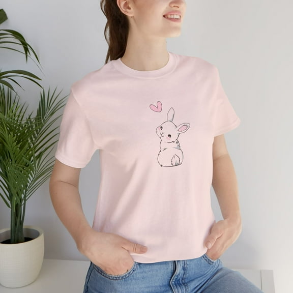 Bunny and Heart T-shirts, Easter Women T-shirts, Easter Gifts, Mom T-shirts