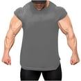 thumbnail image 2 of LADIGASU Men's Vintage Solid Color Casual Fitness Sport Permeability Round Neck Tank, 2 of 8