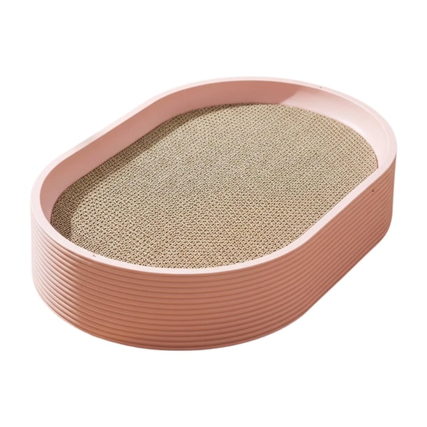 Cama rascador para gatos, almohadilla rascadora, juguete de entrenamiento para gatos, protector de muebles interactivo Rosa