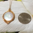 thumbnail image 2 of Unique Beautiful Hawaiian Genuine White Mabe Pearl Necklace, 14KT Gold-Filled Wire-Wrapped White Pearl Necklace, N8083 Birthday Mom Gift, 2 of 4