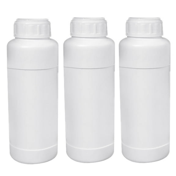 Shenmeida 3Pcs 100ml Empty Plastic Cylinder Shaped Graduated Laboratory Chemical Agent Bottle Jar Storage Case Container Pot
