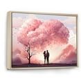 thumbnail image 2 of Designart "Dreamy Love of Romantic Couple in Pink" Landscapes Framed Wall Art - Traditional Pink Romantic Landscape Bedroom Framed Canvas Wall Art, 2 of 6