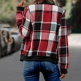 thumbnail image 6 of Women's Long Sleeve Round Neck Zipper Lightweight Fashion Plaid Jacket, 6 of 7