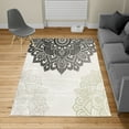 thumbnail image 2 of Flora Turkish Area Rug, South Mandala Design Vibrant Color Ornamental Illustration, Soft Carpet for Living Room Decor with Distressed Look, 2.6' x 5', Pale Grey, by Ambesonne, 2 of 4