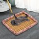 thumbnail image 5 of Cama de verano para mascotas, tapete de mimbre tejido, nidos de verano resistentes a las mordeduras, cama para perros y gatos, almohadilla de hielo, antideslizante y a prueba de humedad, tela para mas, 5 of 6
