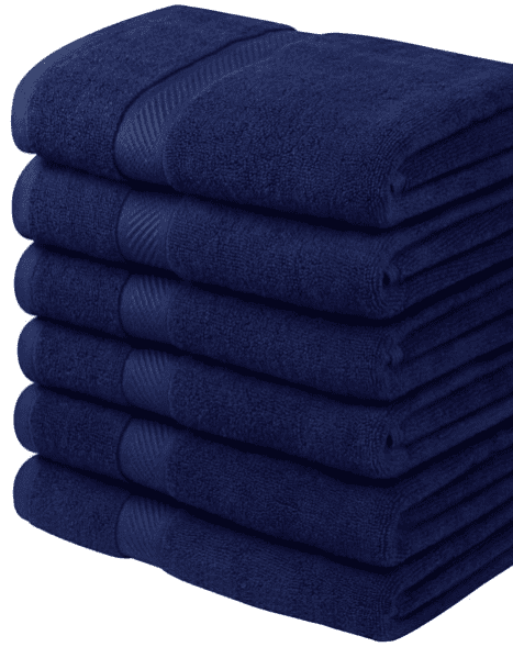 6 Pieces Navy per Pack Bath Towels - Extra-Absorbent - 100% Cotton - 27' x 54' Bath towel