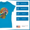 thumbnail image 4 of Tee Hunt Howling Wolf and Moon T-Shirt Dean Russo Colorful Wild Life Women's T-Shirt Tee, Light Blue, Medium, 4 of 5