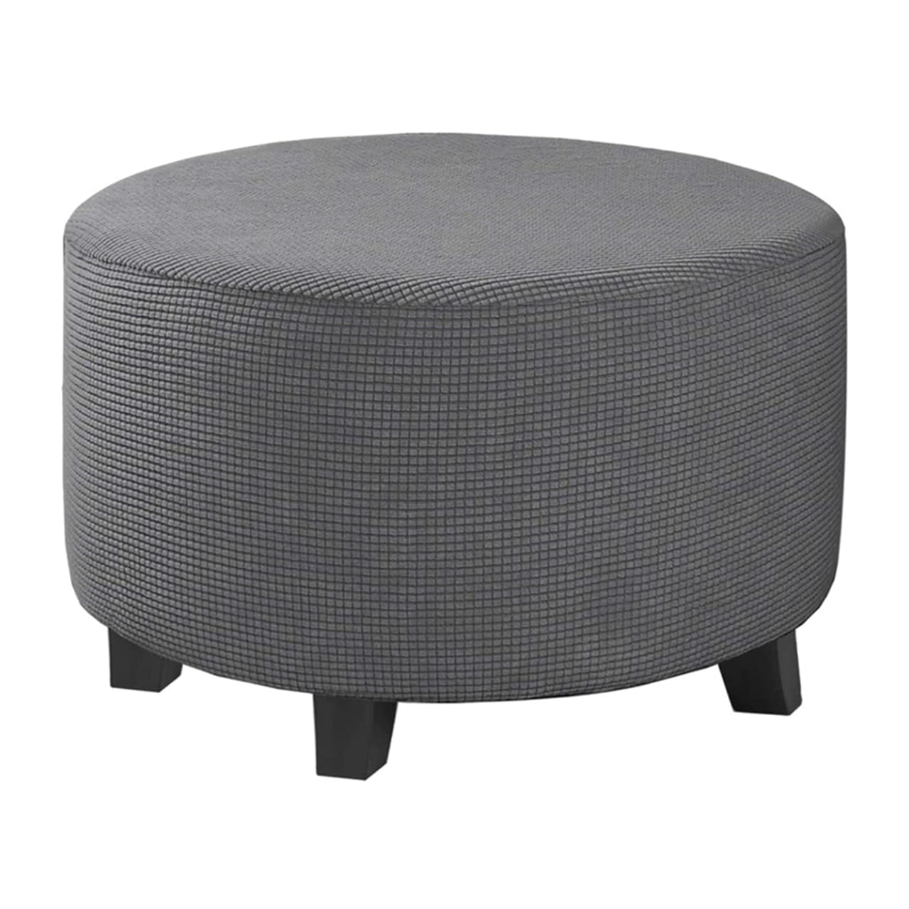 Stretch Ottoman Cover Square Velvet Ottoman Slipcover Elastic FootStool Protector Foldable Folding Storage Stool Furniture Protector Machine Washable For Kids Pets-grey-square 