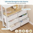 thumbnail image 6 of Bunk Beds Twin over Twin with 6 Storage Drawers & LED Lights & Charging Station, Heavy Duty Metal Bunk Bed with Desk & Shelves for Teens, Twin Loft Beds with Full-Length Guardrail and Ladder, White, 6 of 10