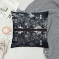 thumbnail image 2 of COMIO  Night City Landscape Decorative Square Throw Pillow Covers Rise Building Reflection Square Decorative Cushion Case for Couch Sofa Chair Bed, 2 of 5