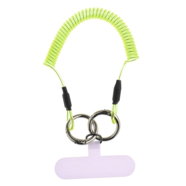 Cordón para teléfono con mosquetón, correa retráctil para teléfono con parche para pesca, senderismo, escalada, regalo del Día al aire libre Verde