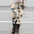 thumbnail image 3 of Gibobby Leggings Vinipiel Mujer Pantalones bota con estampado informal primavera y otoño para mujer（Beige， S), 3 of 5