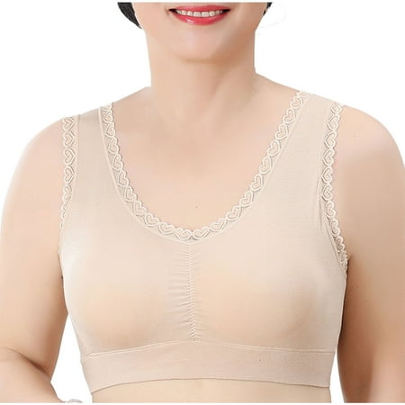 Virmaxy Womens Wireless Bra Comfort Wirefree Comfort One Piece Gathering Breathable Tank Top Bra Underwire Bra