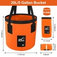 thumbnail image 2 of 5 Gallon Bucket for Cleaning, Collapsible Mop Bucket Wash Basin Foldable Car Wash Buckets for Fishing Shower Travel, Portable Water Storage Containers for Household RV Essentials and Beach Supplies, 2 of 6