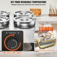 thumbnail image 3 of KFFKFF Electric Soup Warmer with Four 7.4QT Stainless Steel Pots, 1500W Commercial Food Warmer, Adjustable Temperature Range 86~185°F, Bain Marie with Anti-Dry Burn Protection and Reset Function, 3 of 9