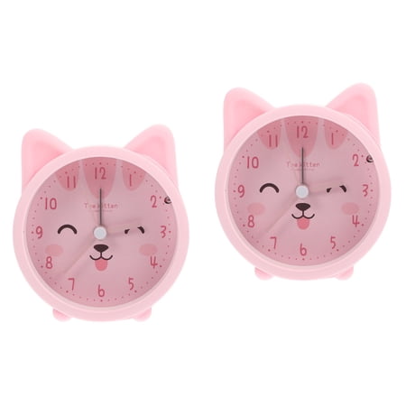 2 pcs Cute Animal Cat Alarm Clock Silent Non Ticking Silicone Clock Night Light Travel Clock 2 pcs Cute Animal Cat Alarm Clock Silent Non Ticking Silicone Clock Night Light Travel Clock 5 e
