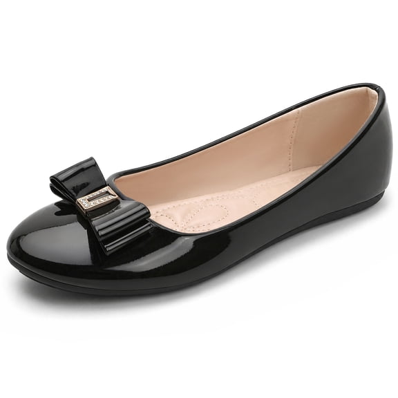 Rexoro Women Ballet Flats Bow Round Toe Slip On Dress Shoes Women's Office Shoes