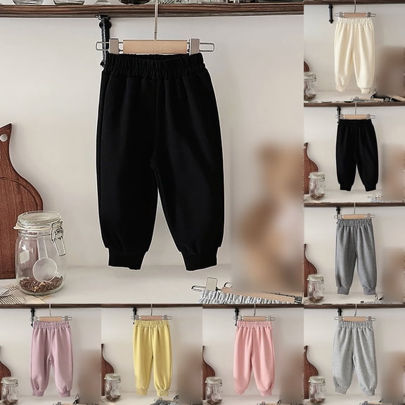 Pants for Boys Baby Boy Knitted Jogger Pants Harem Drawstring Casual Sport Beige 18-24 Months