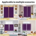 thumbnail image 6 of Pure Dark Purple Kitchen Curtains 72 Inch Length, Simple Solid Color Grommet Top Bedroom Living Room Curtains, Light Filtering Cafe Curtain Drapes 2 Panels Set 104''x72'', 6 of 9