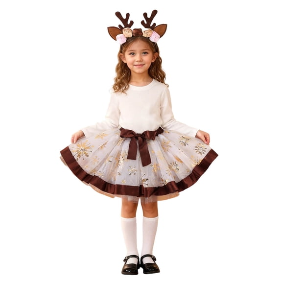 shoper Girls Carnival Celebration Tutu Dress Set with Matching Hairband for Festive Parties and Special Events, Baby Girl Outfit Sets