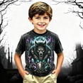 thumbnail image 2 of CONZONE Halloween Toddler Boys Tshirts Short Sleeve Graphic Tees for Boys Crew Neck Spooky Season Casual Tops, 2 of 4