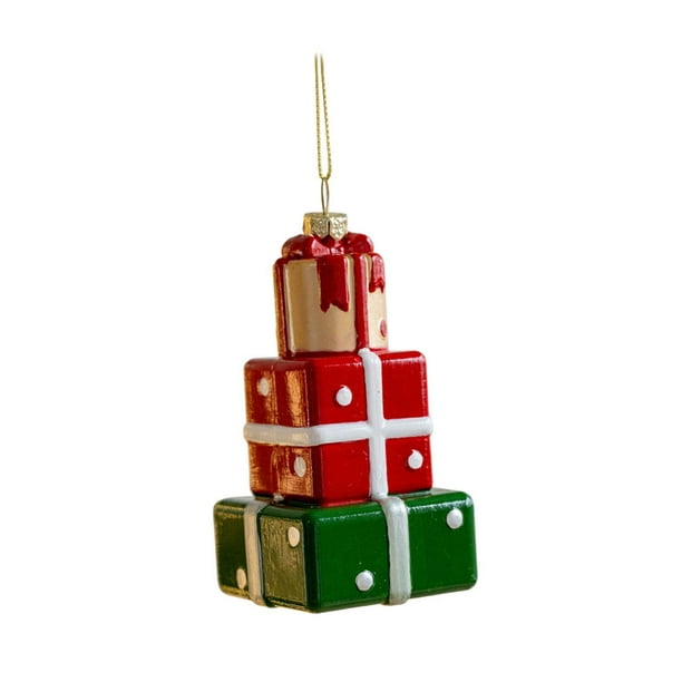 Adorno colgante para árbol de Navidad, adorno navideño, decoración para el hogar, colgante navideño para Caja Regalo 5.5x10cmC