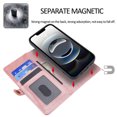 thumbnail image 2 of for iPhone 16e PU Leather 2 in 1 Case, Detachable Magnetic Wallet Case with Card Holder, Removable Flip Folio Cover with Stand Shockproof Protective Phone Cover, Compatible with MagSafe, Rosegold, 2 of 8