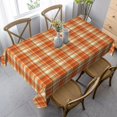 thumbnail image 6 of Checkered Fall Tablecloth Rectangle 60x104 Inch,Burnt Orange Retro Plaid Table Cloth,Stain Resistance Polyester Autumn Thanksgiving Indoor Outdoor Table Covers for Kitchen Dining Parties Picnic, 6 of 6