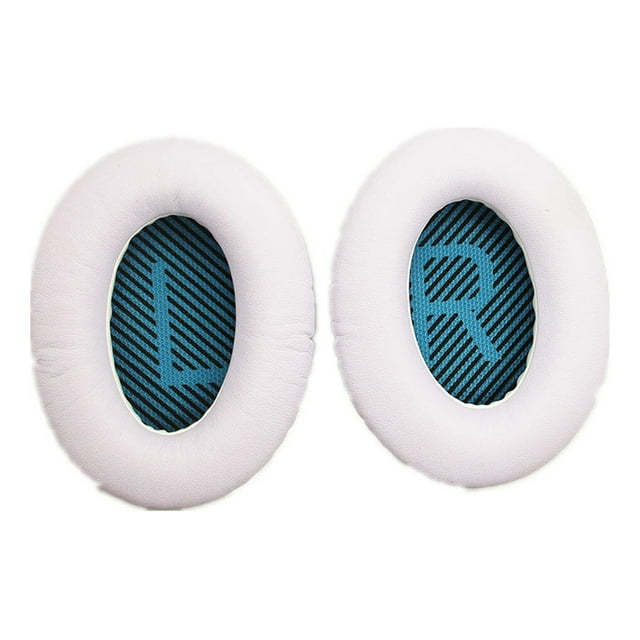 Langgg Coussinets d'Oreille Coussin Antibruit Gaming Protection Auditive Oreillette Gamer Pièces de Réparation Remplacement pour Écouteurs Bose QC35 Blanc+bleu