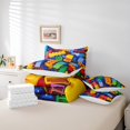 thumbnail image 5 of Erosebridal Colorful Toy 7 Pcs Comforter Set Full, Building Blocks Bedding, 3D Rainbow Construction Brick Sheet Set Bed in A Bag Funny Geometric Rectangle Duvet Insert, 5 of 5