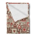 thumbnail image 2 of Abstract Soft Flannel Fleece Blanket, Graphic Abstract Geometric Maze Like Design with Rounded Triangles Vintage Artwork, Cozy Plush for Indoor and Outdoor Use, 60" x 80", Multicolor, by Ambesonne, 2 of 5