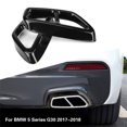 thumbnail image 2 of Ajuste de tubo de escape-2 piezas de acero inoxidable para coche, ajuste de cubierta de tubo de escape negro para 5 Series G30 2017-2018, 2 of 5