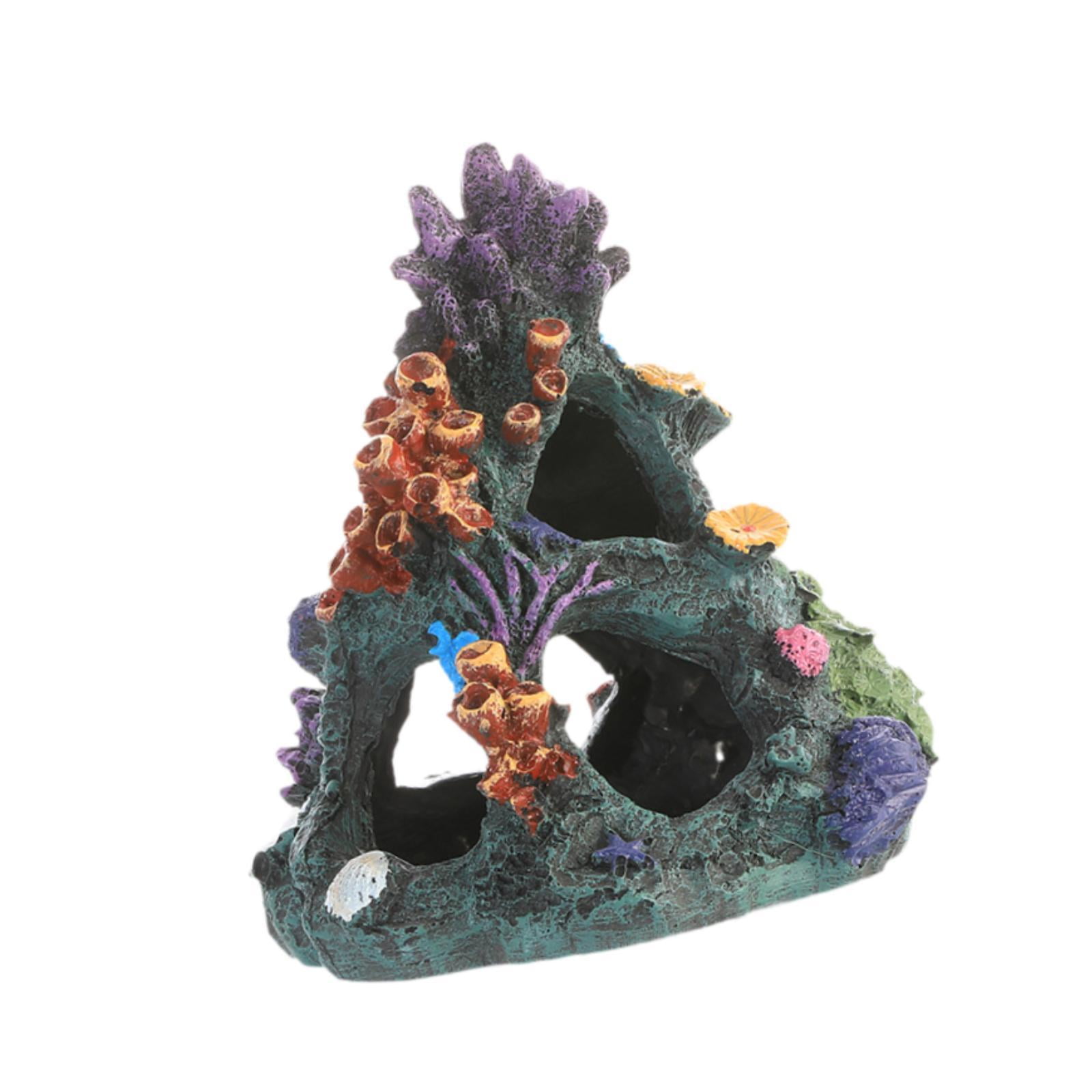 Zxpjkyu Resin Aquarium Coral Cave Fish Hiding Cave Hideaway Landscape Decor Resin Coral