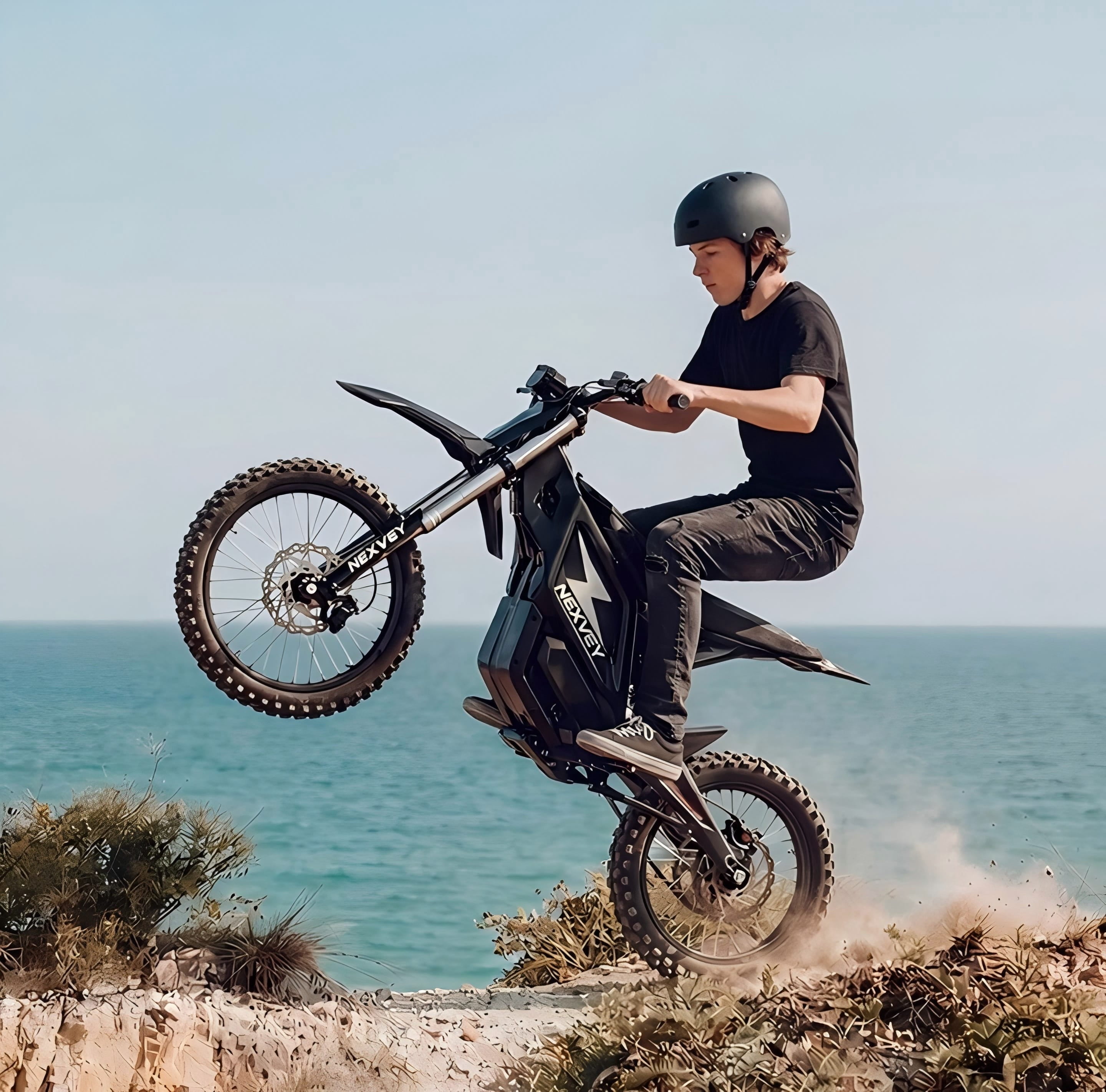 Nexvey Flash Electric Dirt Bike, 4000W Peak, 48V 22.5AH Battery, 35MPH, 35Mi Range, Wheelie Assist, Dual Suspension & Brakes, off Road Ebike for Teens 13+