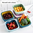 thumbnail image 4 of Colador de cocina plegable 2 en 1, juego de colador de frutas y verduras, cesta de lavado multifuncional, conservación de alimentos, 4 of 8