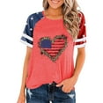 thumbnail image 1 of Top Plisado Gradiente de las Mujeres, Cuello de la Tripulación Manga Corta Blusa Suelta para el Hogar Y el Uso Diario, Ligera Túnica de Moda Casual, 1 of 2