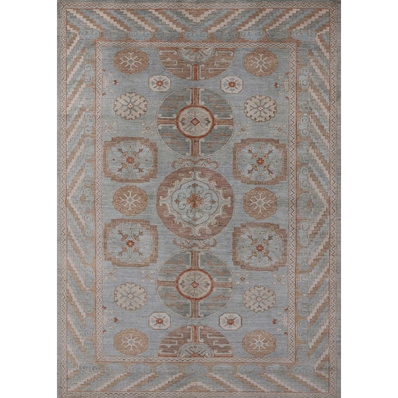 Ahgly Company Indoor Rectangle Mid-Century Modern Rose Purple Oriental Area Rugs, 8' x 12'