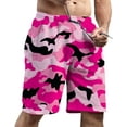 thumbnail image 4 of N/A Men's Skull Print Quick Dry Swim Trunks with Board Beach Shorts Camouflage Camo Pink, 4 of 7