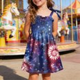 thumbnail image 2 of KPOPLK Girls Dress Toddler Kids 4th of July Dress Flutter Sleeve Summer Dresses Casual Sundress Clothes(4-5 Years,Navy), 2 of 5