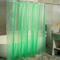 CxhicLuv Clear Colorful EVA Shower Curtain Liner, Waterproof with Weighted Magnets, Odorless, Durable, Heavy-Duty, Frosted, White/Blue/Green, 72X72 In, Bathroom Shower Accessories