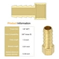 thumbnail image 2 of 2pcs Brass Barbed Fitting 1/8" to 3/8" Female NPT Hose ID Barb Adapter, 2 of 7