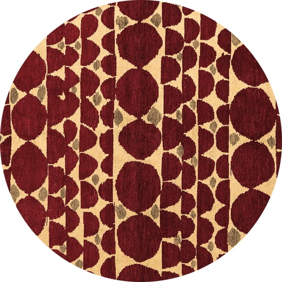 Ahgly Company Indoor Round Oriental Brown Modern Area Rugs, 6' Round