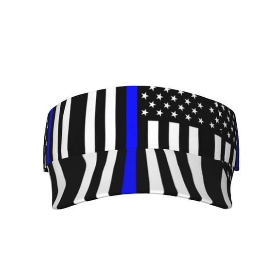 Thin Blue Line America Flag Visor Hats Adjustable Beach Sun Visors Sports Outdoor Visor For Women Men