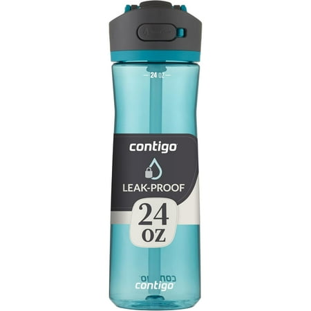 Contigo 2143068 Plastic Water Bottle  Autospout Lid  Teal  24 oz. - Quantity 1